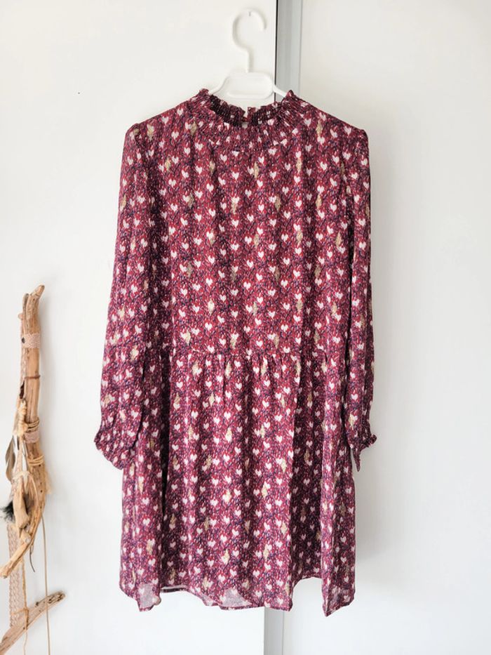 Robe courte d'été bordeaux femme – Betty London - Taille M