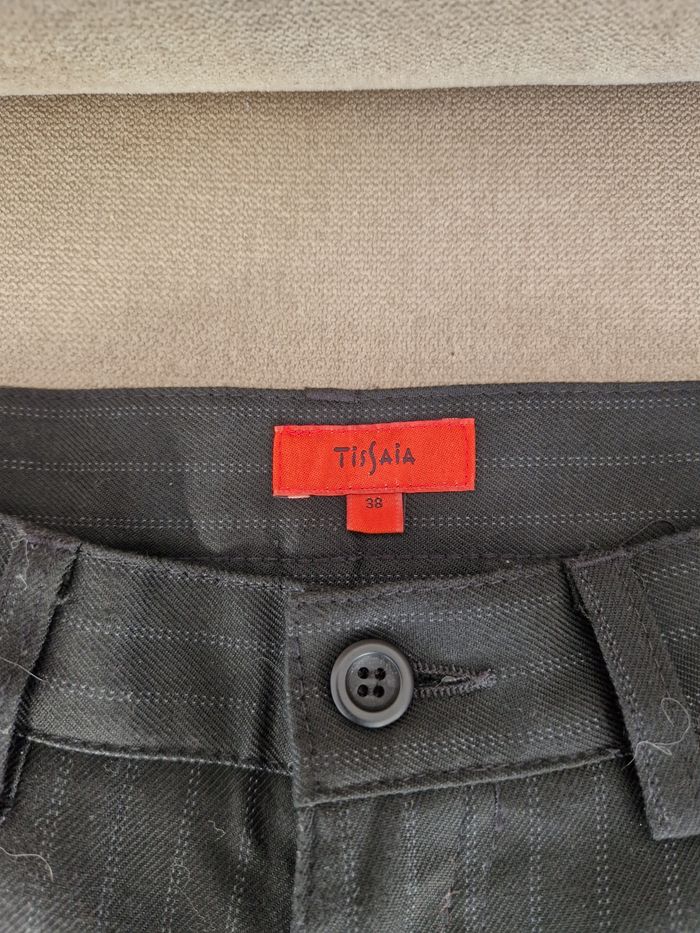 Pantalon homme noir à rayures pointillées Tissaia - photo numéro 6