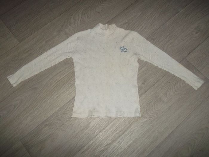 Pull blanc moucheté multicolore taille 10 ans TBE