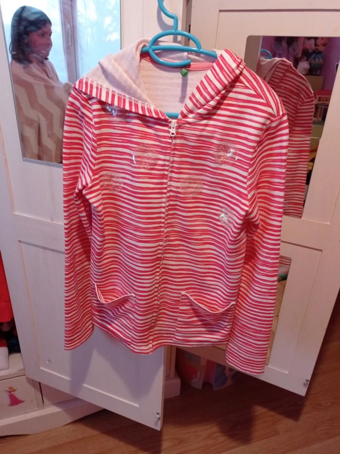 Gilet UCB corail et blanc 10/11 ans - photo numéro 2