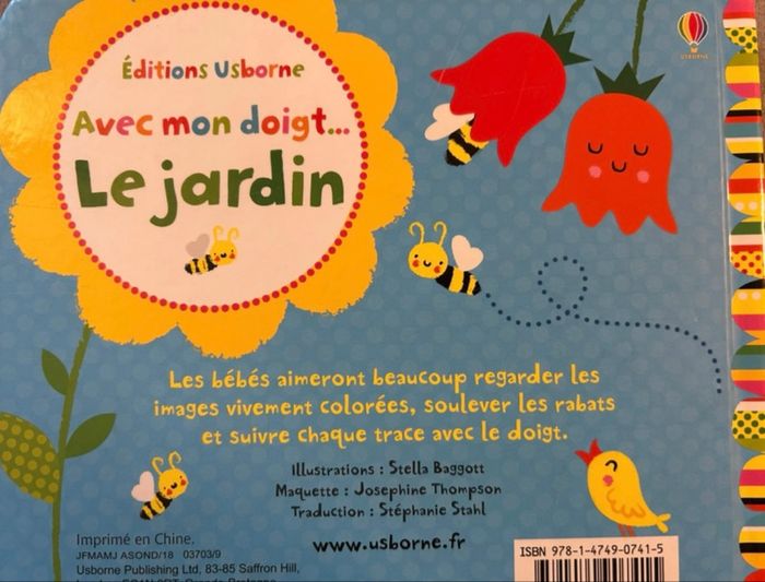 Livre bébé avec mon doigt « Le Jardin » neuf - photo numéro 2