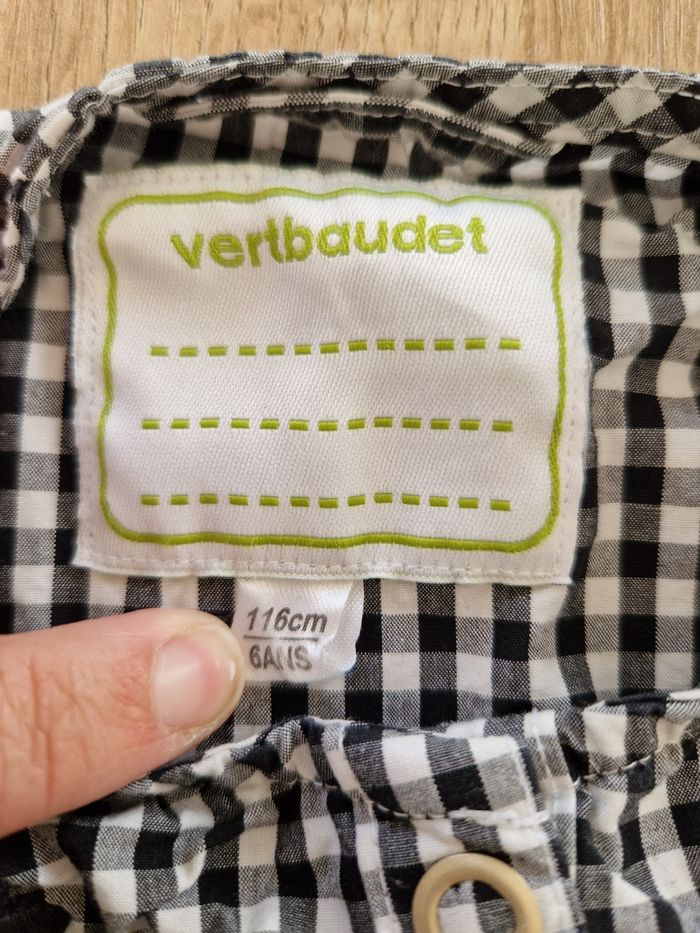 Robe Chemise Fille Vichy Vertbaudet 6 ans - Style Chic et Décontracté - photo numéro 4