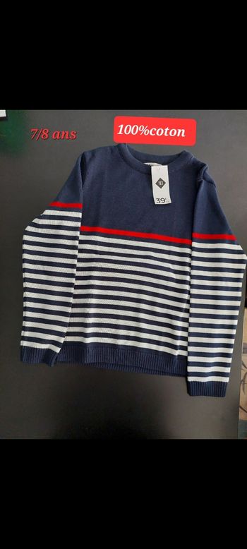 Pull à rayures garçon 7/8ans