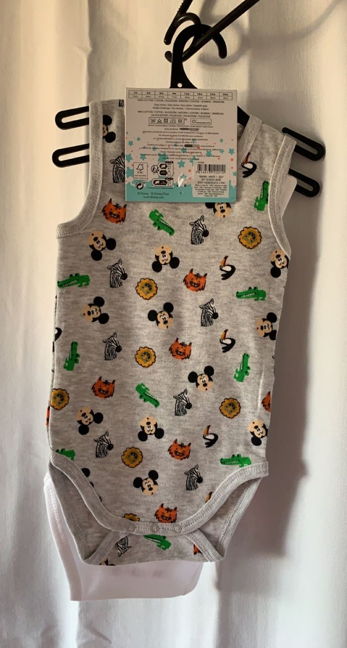 2 Bodies Mickey Disney Taille 6 Mois - photo numéro 2