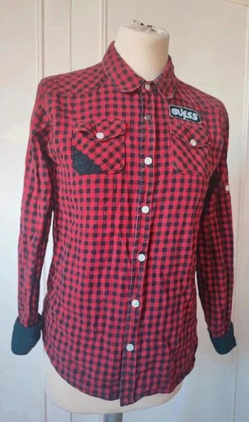chemise Guess à carreaux tartan manches longues fille ado 12 ans