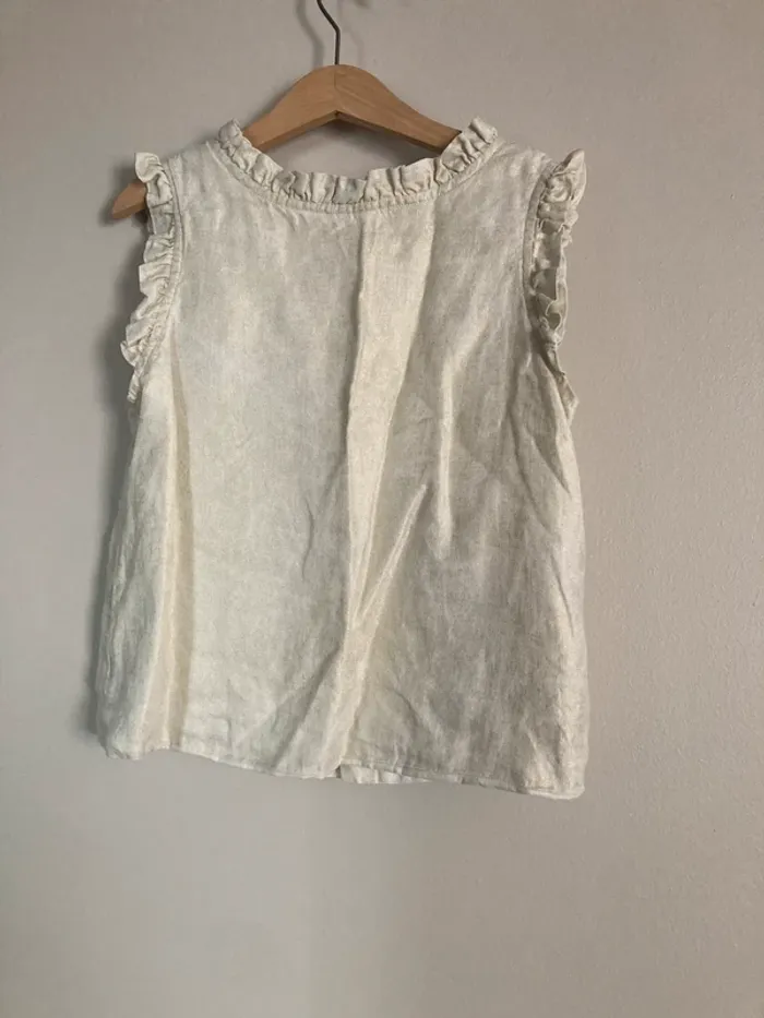 Bonpoint 🍒 haut + short en lin beige doré 8 ans - photo numéro 4