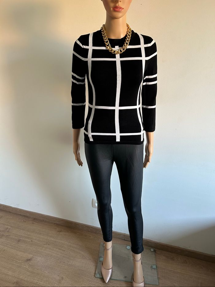Pull noir et blanc avec manches 3/4 Morgan taille XS jamais porté - photo numéro 3