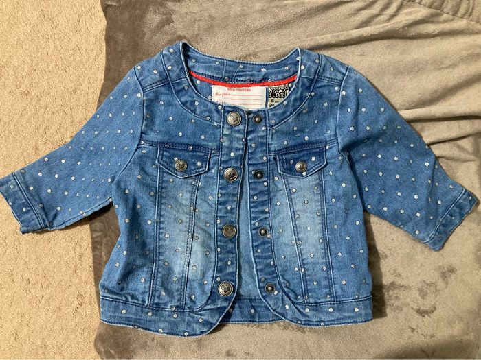 Veste en jean bleue - fille - 6 mois - neuve