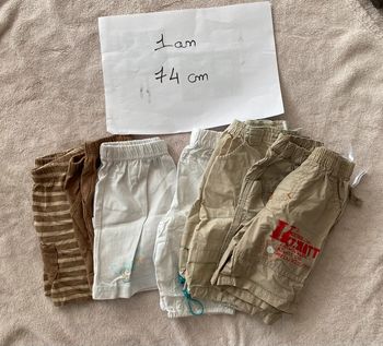 Lot de 6 Shorts en coton 🩳 - Vertbaudet, Kitchoun, Kitiwatt et autre - 12 mois TBE