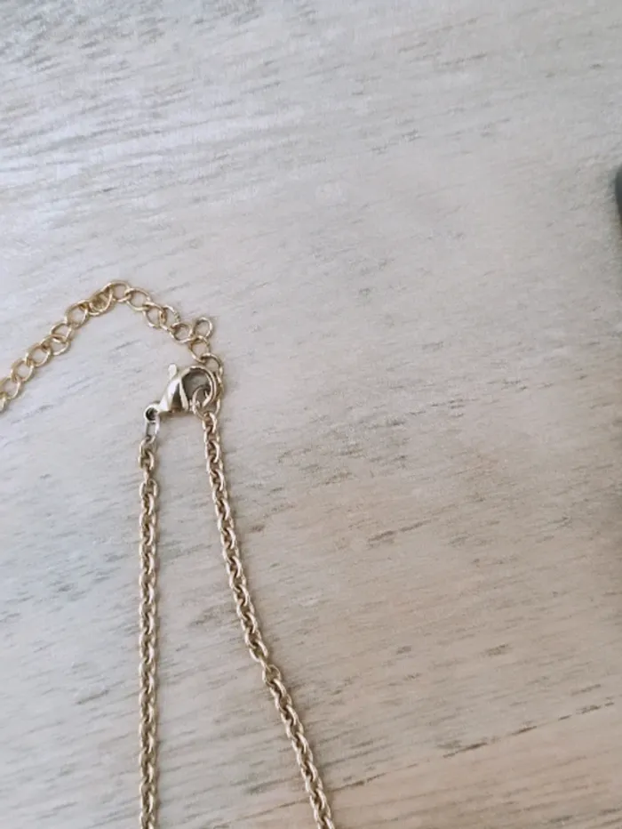 🌿 collie pierre semi précieuse labradorite dorée verte - photo numéro 5