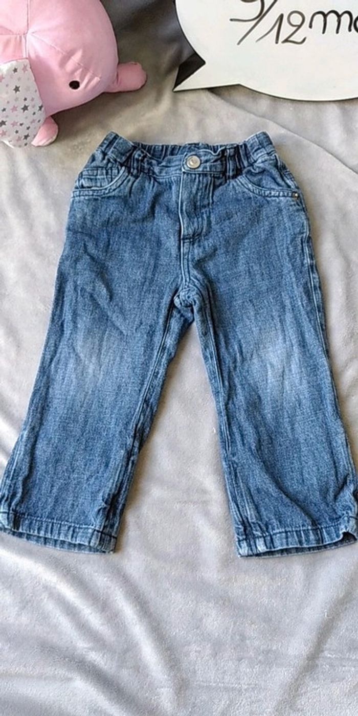 Pantalon jeans Fille 9/12 mois 100% coton Verbaudet - photo numéro 2