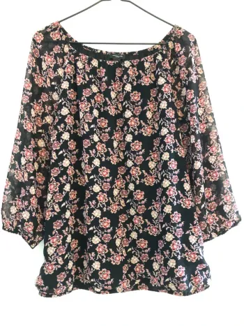 Blouse fleurie double épaisseur