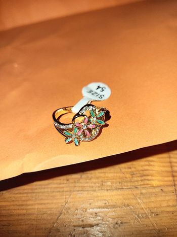 Bague triple fleur et Strass - taille 54