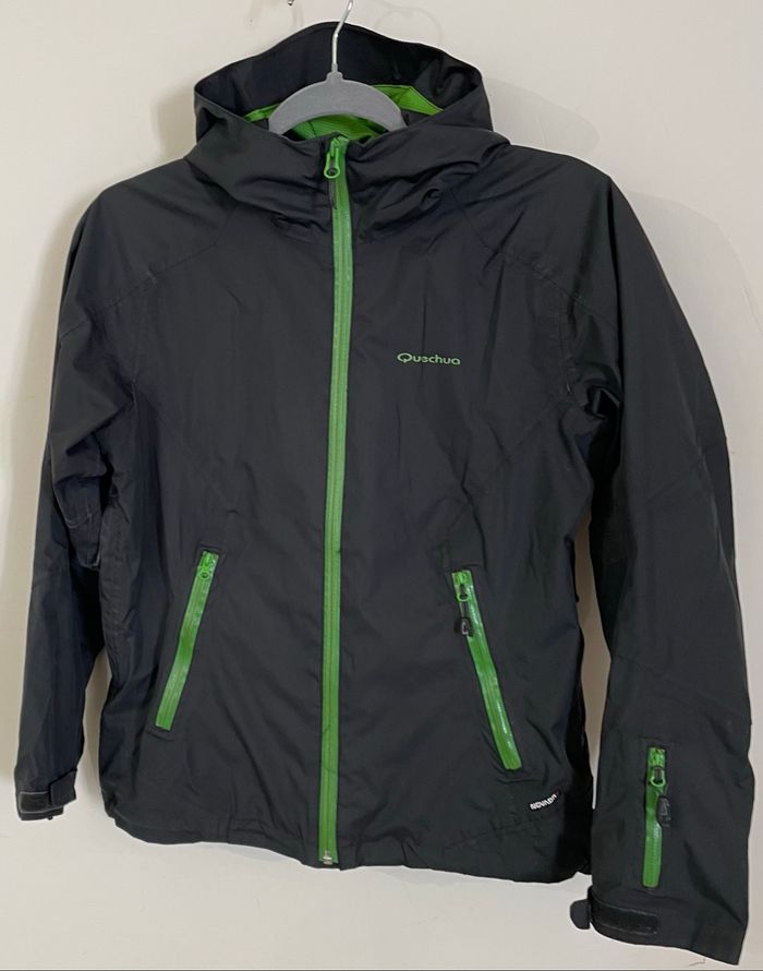 Veste Coupe-vent Noir Vert Pomme garçon Taille 12 ans Quechua - photo numéro 4