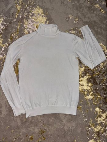 Pull col roulé blanc uni