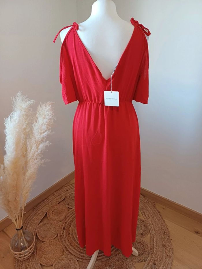 Robe longue rouge fluide à épaules dénudées neuve Estee Brown taille S/M 36/38 - photo numéro 9