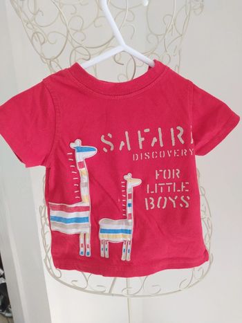 T shirt safari rouge 6 mois