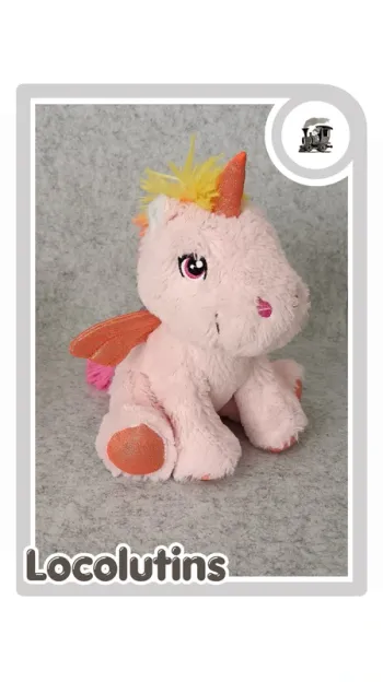🚂 Peluche licorne toute douce ▪ Fizzy couleurs vives brodée