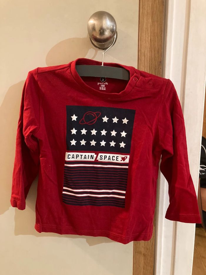 Tee shirt rouge taille 18 mois - photo numéro 3