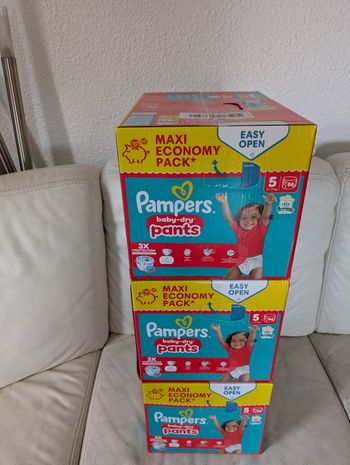 3 packs Pampers Baby Dry Pants taille 5