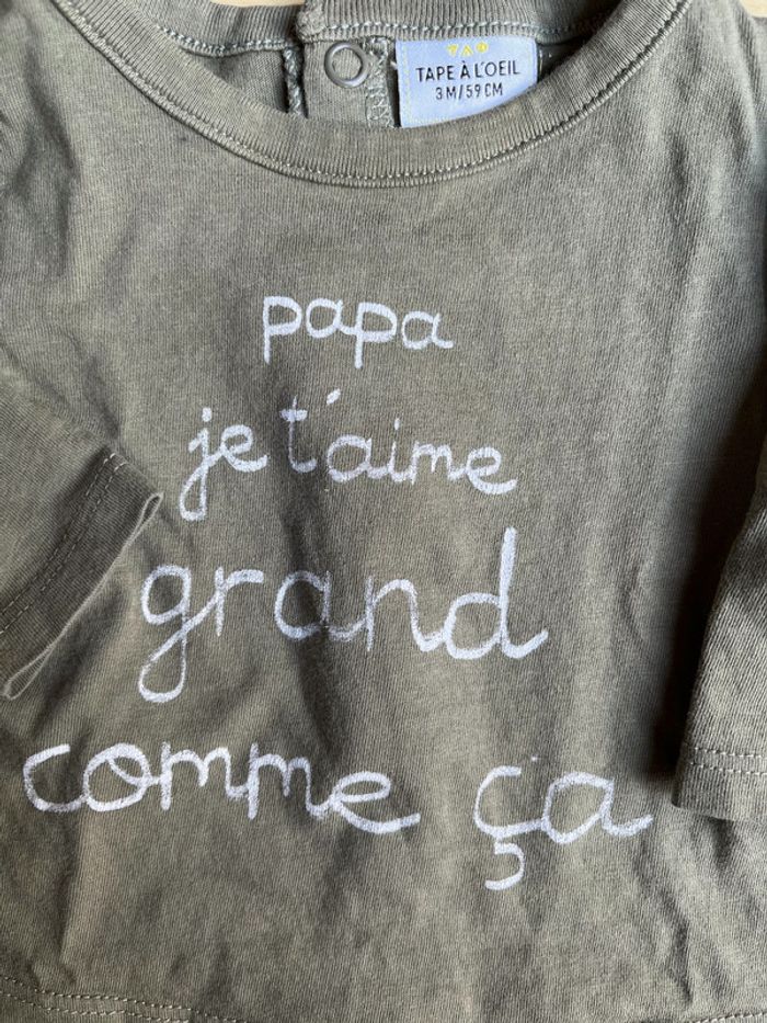 T-shirt kaki TAO 3 mois - photo numéro 2