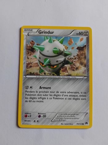 🃏 Carte Pokemon 2016 PV60 - Grindur - n°597 Pokemon graine épine