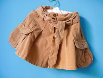 Jupe short fille ceinture Jean Bourget 6 ans beige TBE