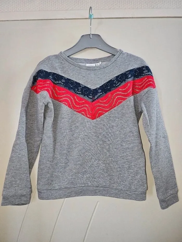 Sweat gris pailleté No Name 8 ans