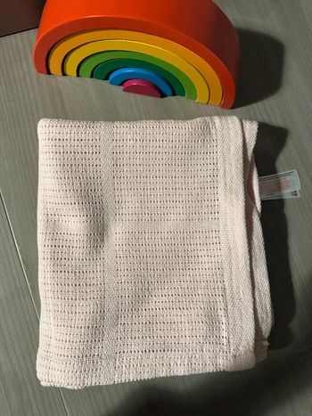 Couverture tricot de coton - rose