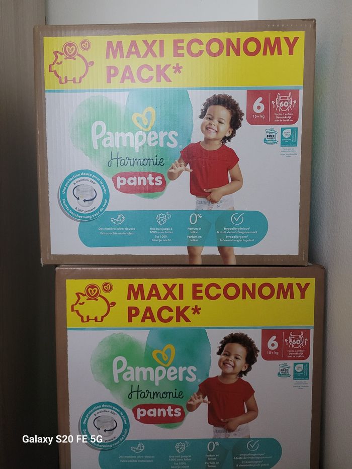 2 paquets pampers harmonie pants taille 6