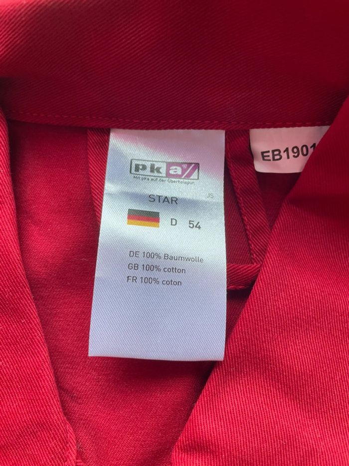 Veste de travail rouge PKA 100% coton taille 56 - photo numéro 5