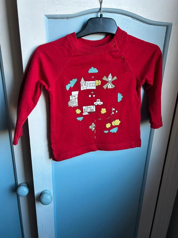 Tee shirt manches longues,pickouik , rouge