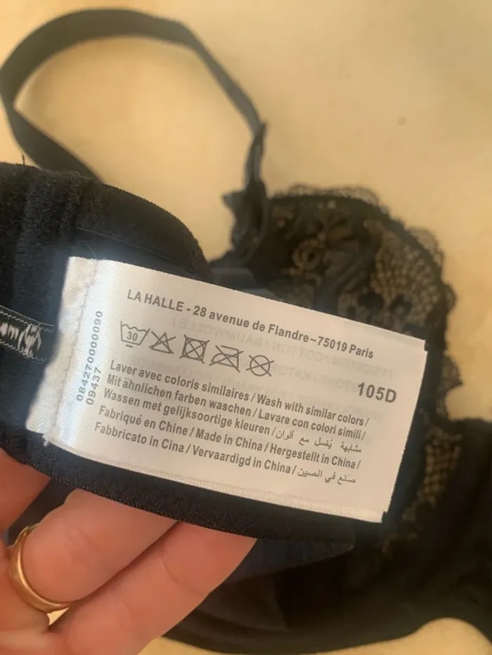 🤰 Soutien-gorge maternité/allaitement – Noir dentelle – Taille 105D – Marque La Halle - photo numéro 4