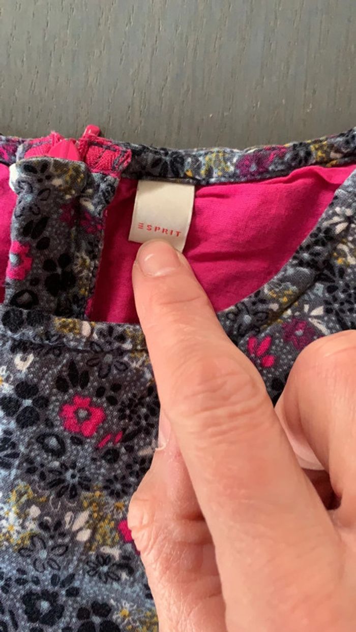 Robe grise fleurie 8/9 ans Esprit - photo numéro 5