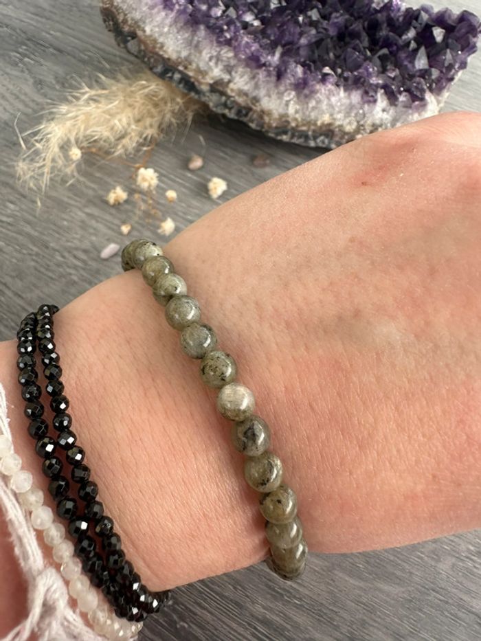 Bracelet perles en labradorite de Madagascar - Pierre naturelle - photo numéro 6