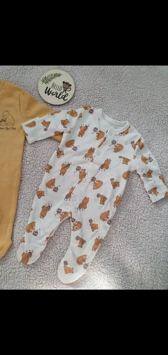 2 pyjama bebe mixte 1 mois - photo numéro 2