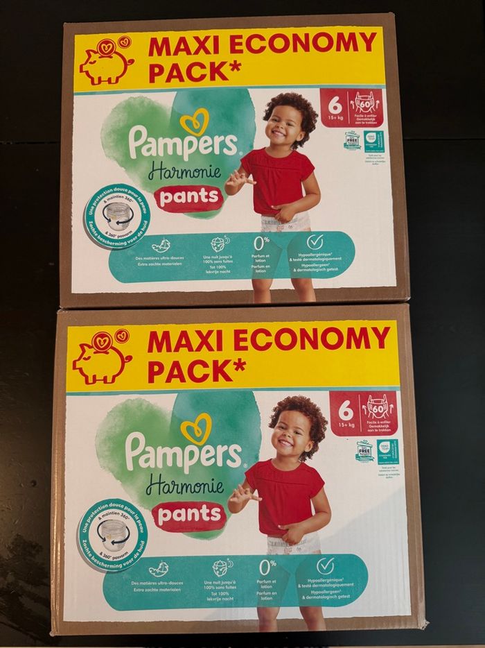 120 couches pampers harmonie pants taille 6