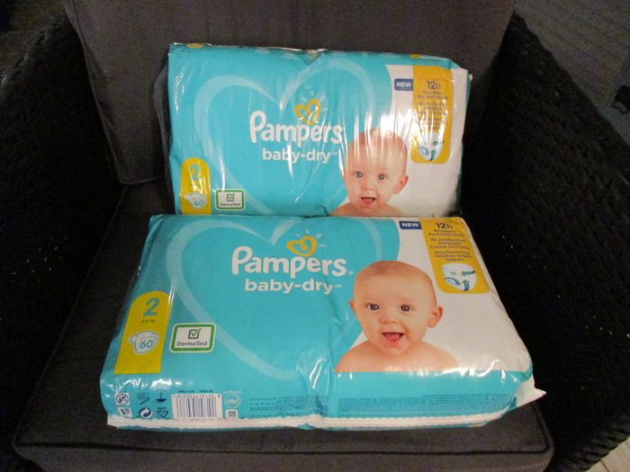 120 couches pampers baby dry dermatest T2,4/8 kgs - photo numéro 2