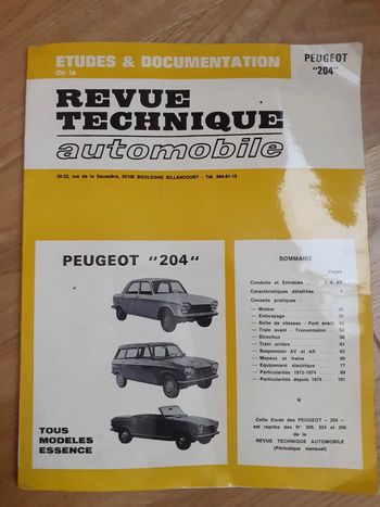 Etudes & Documentation de la Peugeot "204"