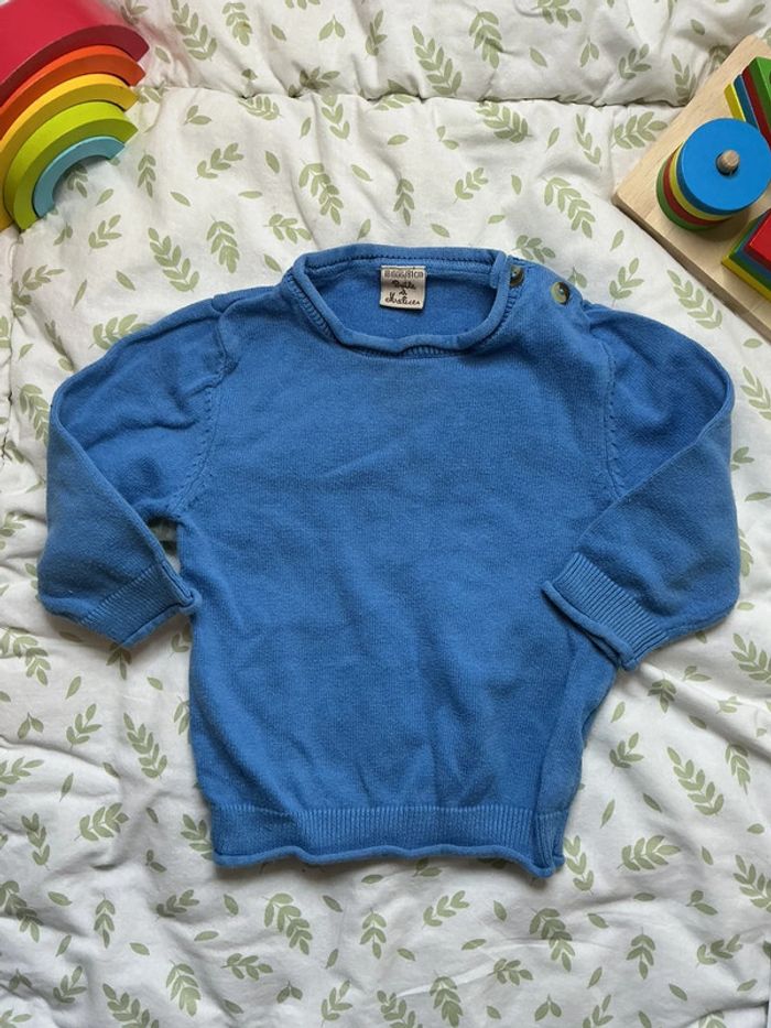 Pull léger col rond bleu 18 mois boite à malices - photo numéro 3