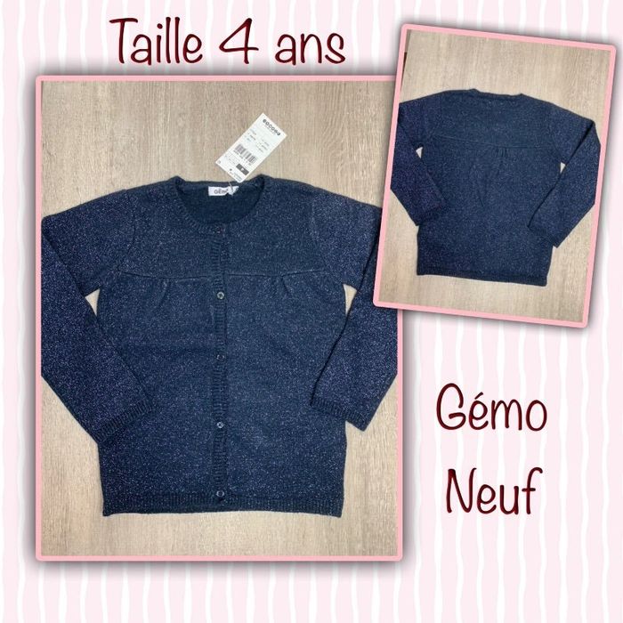 Gilet chaud bleu nuit pailletée - Taille 4 ans - neuf