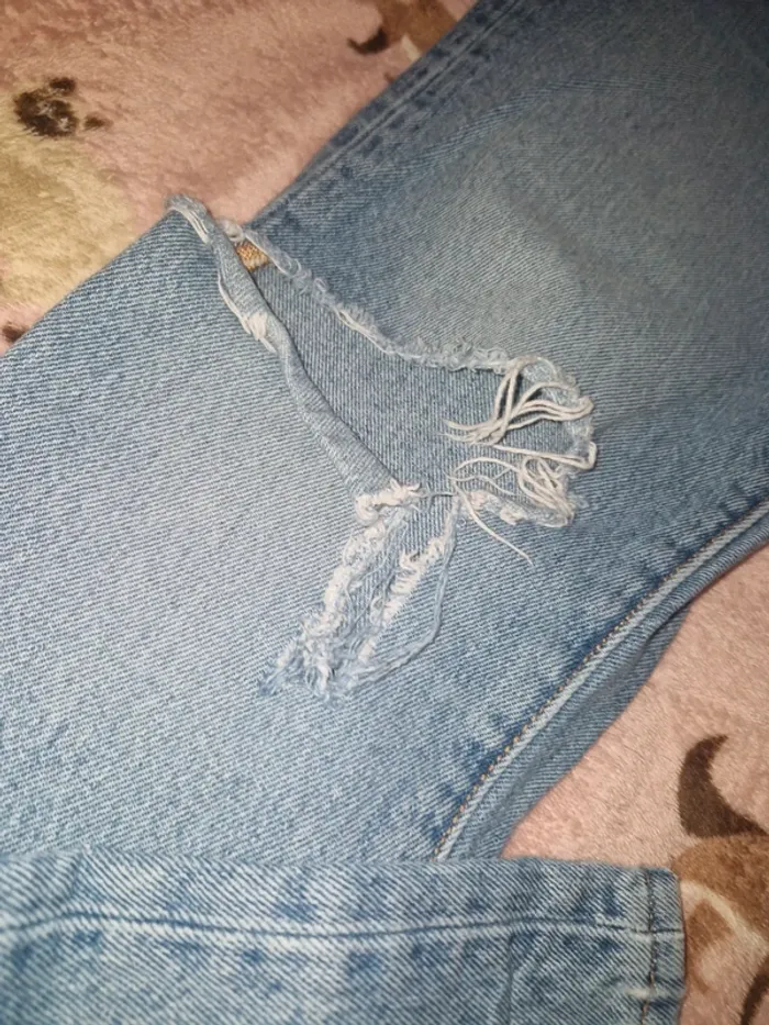 👖Pantalon jeans  troué • bleu - photo numéro 8