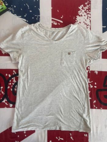 T-shirt Kiabi blanc à pois noir taille S