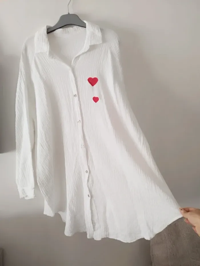 Chemise longue femme gaze de coton