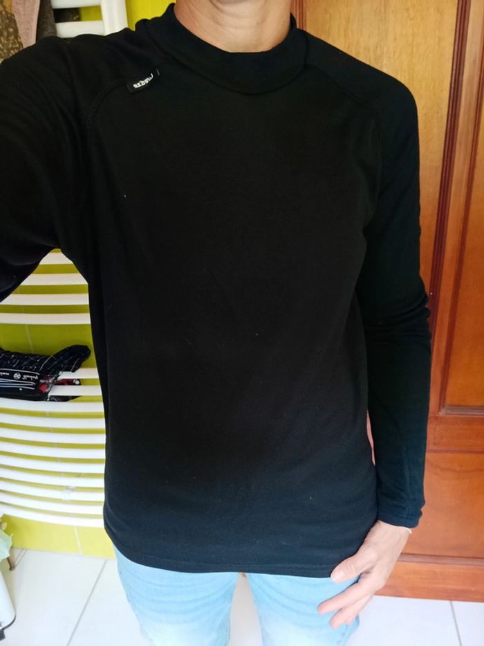 Sous pull de sport femme noir Wed'ze