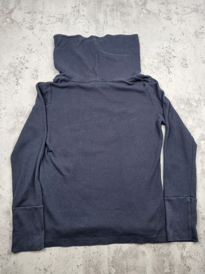 Sweat col zippé Tommy Hilfiger bleu marine – Taille L Femme (mesures en photos) - photo numéro 4
