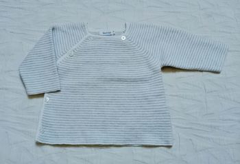 Bout'chou gilet brassière rayures 1 mois