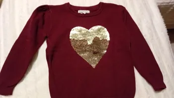 Pull chaud hiver avec coeur
