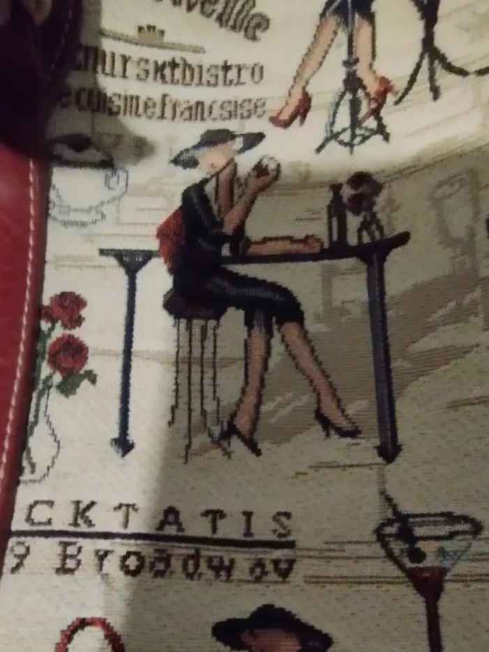 sac à main bandoulière cuir et toile épaisse imprimée  7564052210 - photo numéro 9