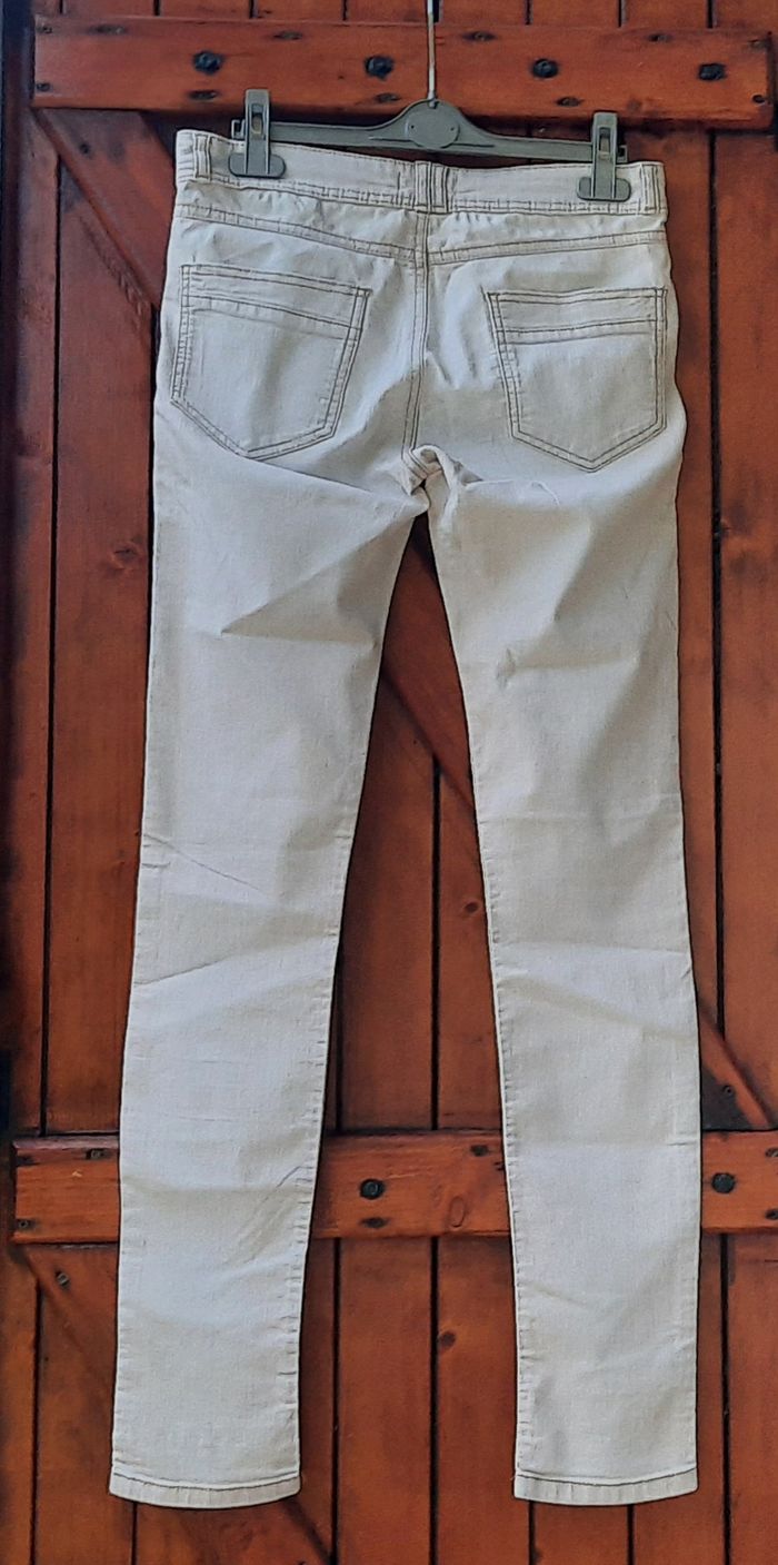 Jean beige Promod, femme, taille L/40 - photo numéro 2